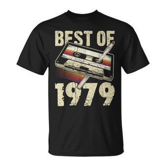 1979 Birthday Ideas By Conreo Damen 46 Geburtstag 46 Jahre Alt Chwarz-Ausschnitt Kurzarm Crew-Ausschnitt Polyester 100 Lässig Party T-Shirt - Geschenkecke