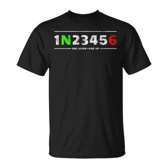 1N23456 Motorcycle Gears For Biker 1 Down 5 Up T-Shirt - Thegiftio UK