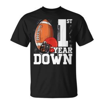 1St Birthday Football Touchdown-First Year Down Themed Party T-Shirt - Thegiftio UK