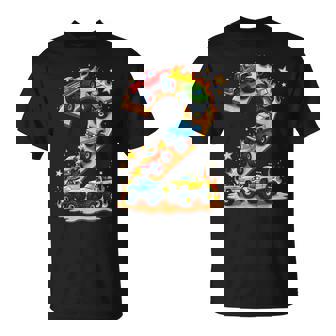 2 Year Old Monster Truck Boy Toddler 2Nd Birthday Party T-Shirt | Mazezy