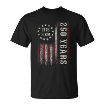 250 Years Of Freedom 1776 2026 American Flag 4 July Vintage T-Shirt - Thegiftio UK
