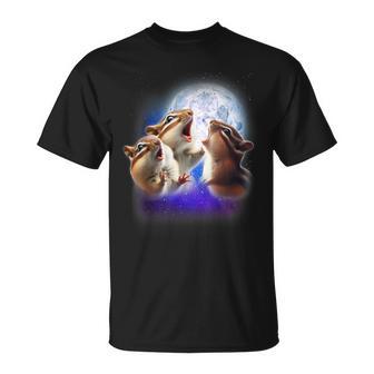 3 Chipmunk Howling At The Moon Chipmunk Animal Lover T-Shirt - Thegiftio UK
