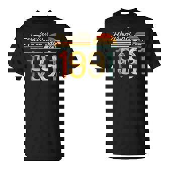 34th Wedding Anniversary 34 Years Best Husband Since 1991 T-Shirt | Mazezy