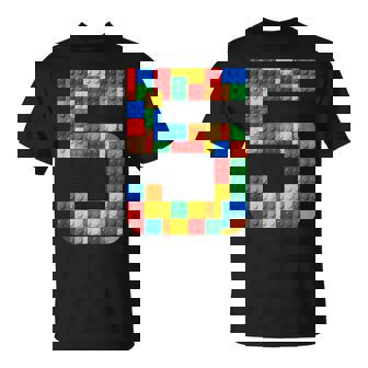 5 Year Old Blocks Building Master Builder 5Th Birthday Boy T-Shirt | Mazezy