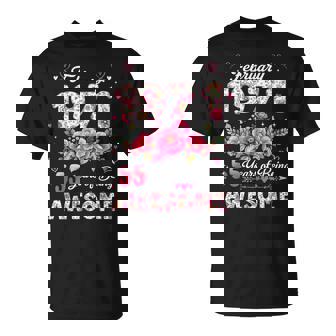 55歳 1971年2月 花柄 55歳 誕生日 男性 女性 Tシャツ - Kawaiitshirt