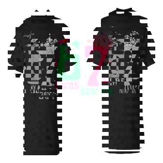 I Was 6 Now I'm 7 67 Birthday Witch Pink Green Birthday Girl T-Shirt | Seseable FR