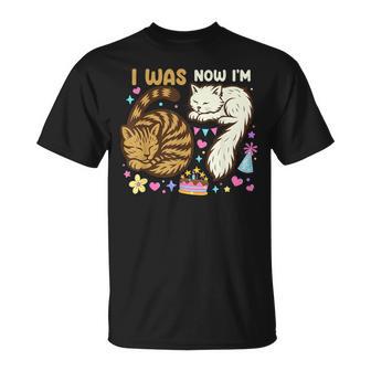 I Was 6 Now I'm 7 Birthday 7 Years Old Birthday Cats T-Shirt - Thegiftio UK
