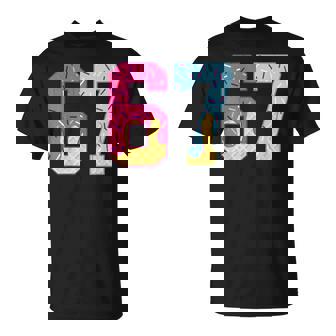 67 Ice Cream Drip Meme Six Seven Gen Alpha Slang T-Shirt - Monsterry