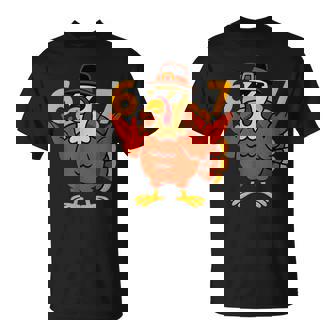 67 Meme Thanksgiving Turkey Hands 6-7 Brainrot Six Seven T-Shirt - Thegiftio