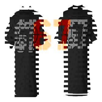 67 Number Six Seven Meme Gen Alpha Slang Basketball T-Shirt - Monsterry