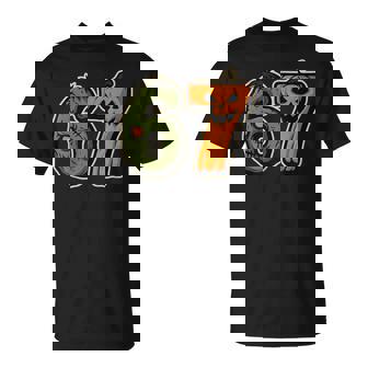 67 Zombie Pumpkin Six Seven Halloween Meme T-Shirt | Mazezy