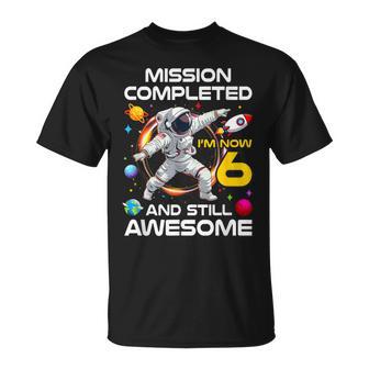 6Th Birthday Astronaut 6 Years Old Outer Space Birthday T-Shirt - Thegiftio UK