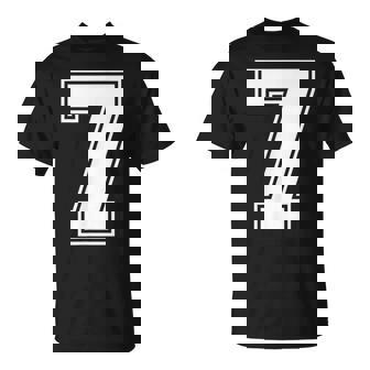 7 Number Seven Team Sports Graphic Varsity Matching T-Shirt - Monsterry