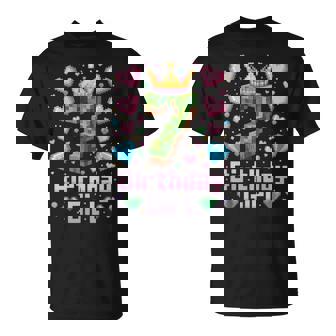 7Th Birthday Girl Gaming Pixel Number Party 7 Year Old T-Shirt - Monsterry