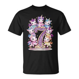 7° Compleanno Unicorno Bambine 7 Anni Unicorno Maglietta - Novitaregali