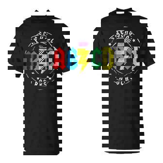 ABCD Preschool Rocks 1st Day Pre-K Teacher Back To School T- T-Shirt | Mazezy