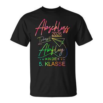 Abschluss Grundschule 2026 Buntes Motivchule Abgänger Fun T-Shirt - Geschenkecke