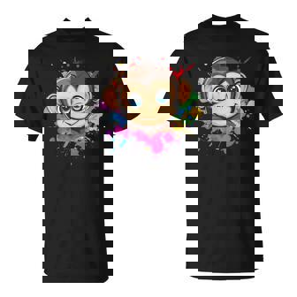 Adorable Cara De Mono Conalpicaduras De Color Camiseta unisex - Regaloses