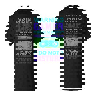 Advertencia Gamer Trabajando Duro Camiseta unisex - Regaloses