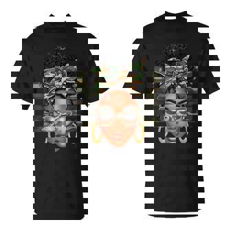 Afro Black African American Black History Month Camo T-Shirt - Seseable