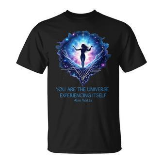 Alan Watts Cita Universo Espacio Galaxia Luz Espiritual Camiseta unisex - Regaloses