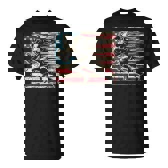 American Fooball USA Flag Patriotic Sports Vintage Football T-Shirt | Mazezy