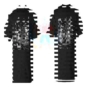 American Lumberjack Folk Hero Paul Bunyan Chopping Wood In The Forest T-Shirt | Mazezy