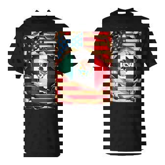 American Mexican Roots Usa Flag Mexico America T-Shirt - Thegiftio