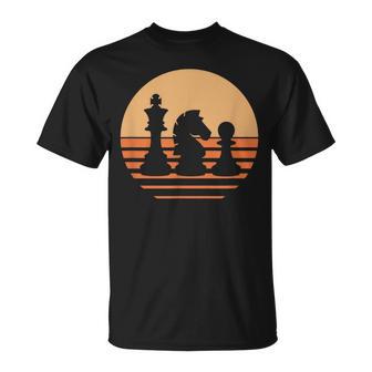 Amoureux Des Échecs Coucher Deoleil Roi Cavalier Et Pion T-Shirt - Cadeauxyz