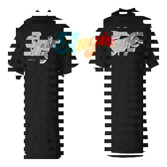 Angie Personalized Name Custom Groovy 80'S Retro T-Shirt - Thegiftio