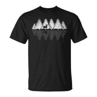 Animal De La Forêt Cerf Plein Air Arbres Réflexion Nature T-Shirt - Cadeauxyz