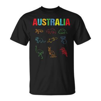 Animals Of Australia Australia Day Australian Kangaroo T-Shirt - Thegiftio UK