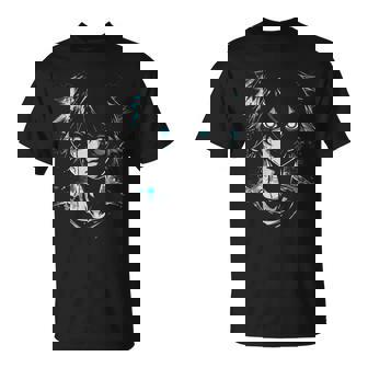 Anime Manga Motif Blue-Eyes Illustration Anime T-Shirt - Thegiftio