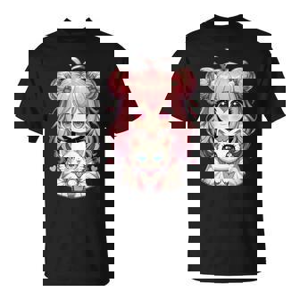 Anime Mignon Chat Amoureux Kawaii Manga Otaku Anime Fille Rose Manche Longue T-Shirt - Cadeauxyz