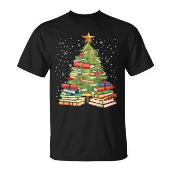 Arbre De Noël En Forme De Livre Pour Les Lecteurs Et Les Amateurs De Livres T-Shirt - Cadeauxyz