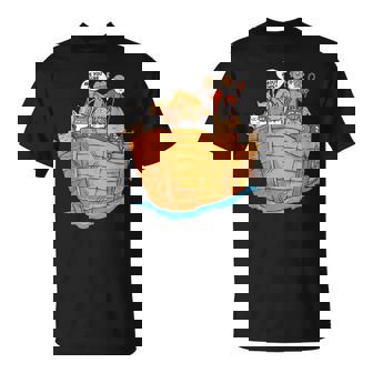 Arche Noah Mit Katzen Religiöser Christlicher Katzenliebhaber T-Shirt - Seseable