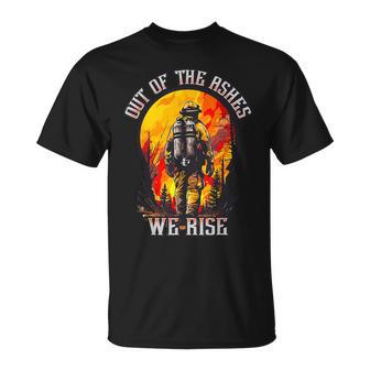 Out Of The Ashes Wildland Firefighter Forest Firefighting Hero T-Shirt | Mazezy