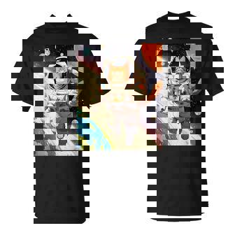 Astronaut Cat Space Cat Japanese Retro Kawaii Cute T-Shirt | Mazezy