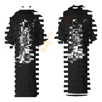 Astronaut Playing Bass Guitar Bassist Musician Guitar Player T-Shirt | Mazezy