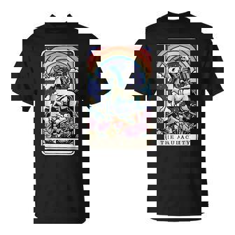 The Audacity Tarot Card Skeleton Riding Unicorn Sarcastic T-Shirt - Monsterry