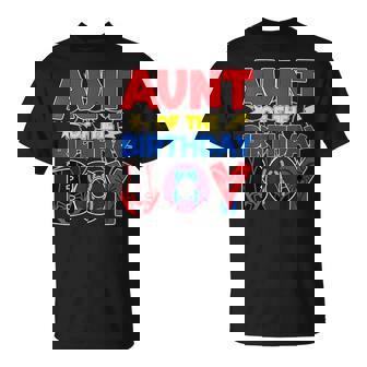 Aunt Of The Birthday Boy Matching Spider Family Birthday T-Shirt - Monsterry