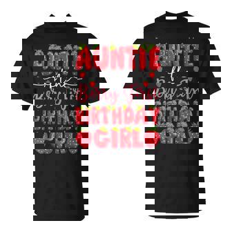 Auntie Of The Berry First Birthday Girl Strawberry Party T-Shirt - Thegiftio