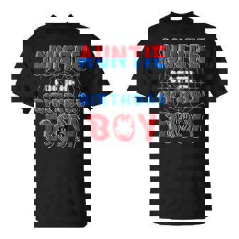 Auntie Of The Birthday Boy Spider Web Birthday Party T-Shirt | Seseable UK