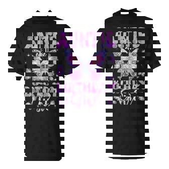 Auntie Of The Birthday Girl Butterfly Family Matching T-Shirt | Seseable CA