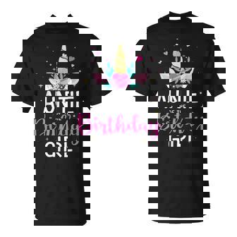 Auntie Of The Birthday Girl Matching Family Unicorn Party T-Shirt - Thegiftio