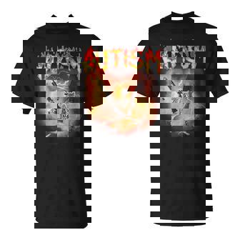 Autistic Meme Skeleton Fire Autism Awareness Vintage T-Shirt - Monsterry