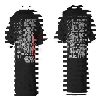 Awesome Dads Have Daughters Beards And Guns Fathers Day Dad T-Shirt - Monsterry