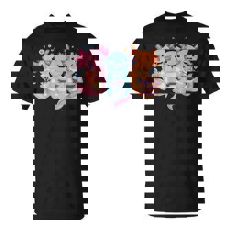 Axolotl Boba Tea Bubble Tea Axolotl Gaming Ramen Axolotl Small Black T-Shirt - Thegiftio