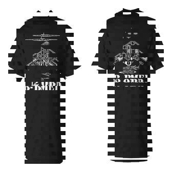 B-2 Bomber Aircraft Schematic Military Stealth Bomber B2 T-Shirt | Mazezy