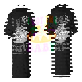 I Got The Baby Mardi Gras King Cake Pregnancy Announcement T-Shirt - Monsterry